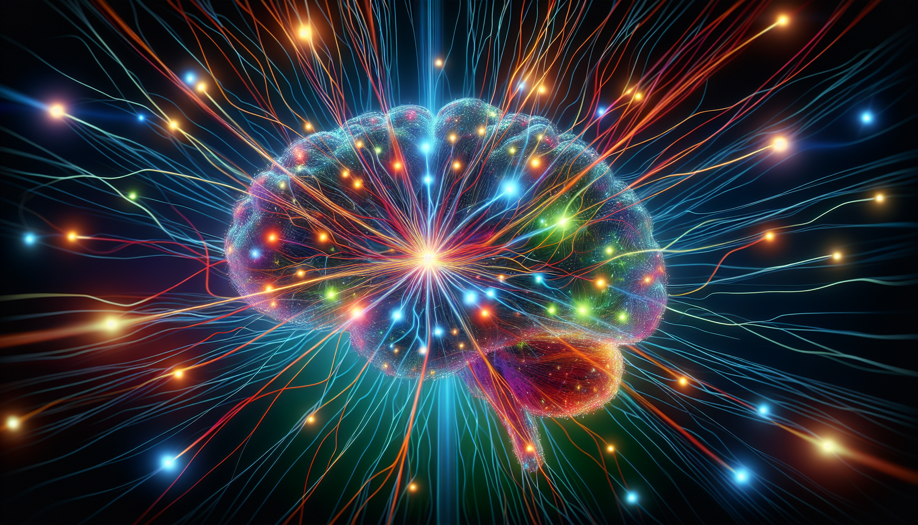 Illustration of a brain with interconnected neurons and vibrant colors