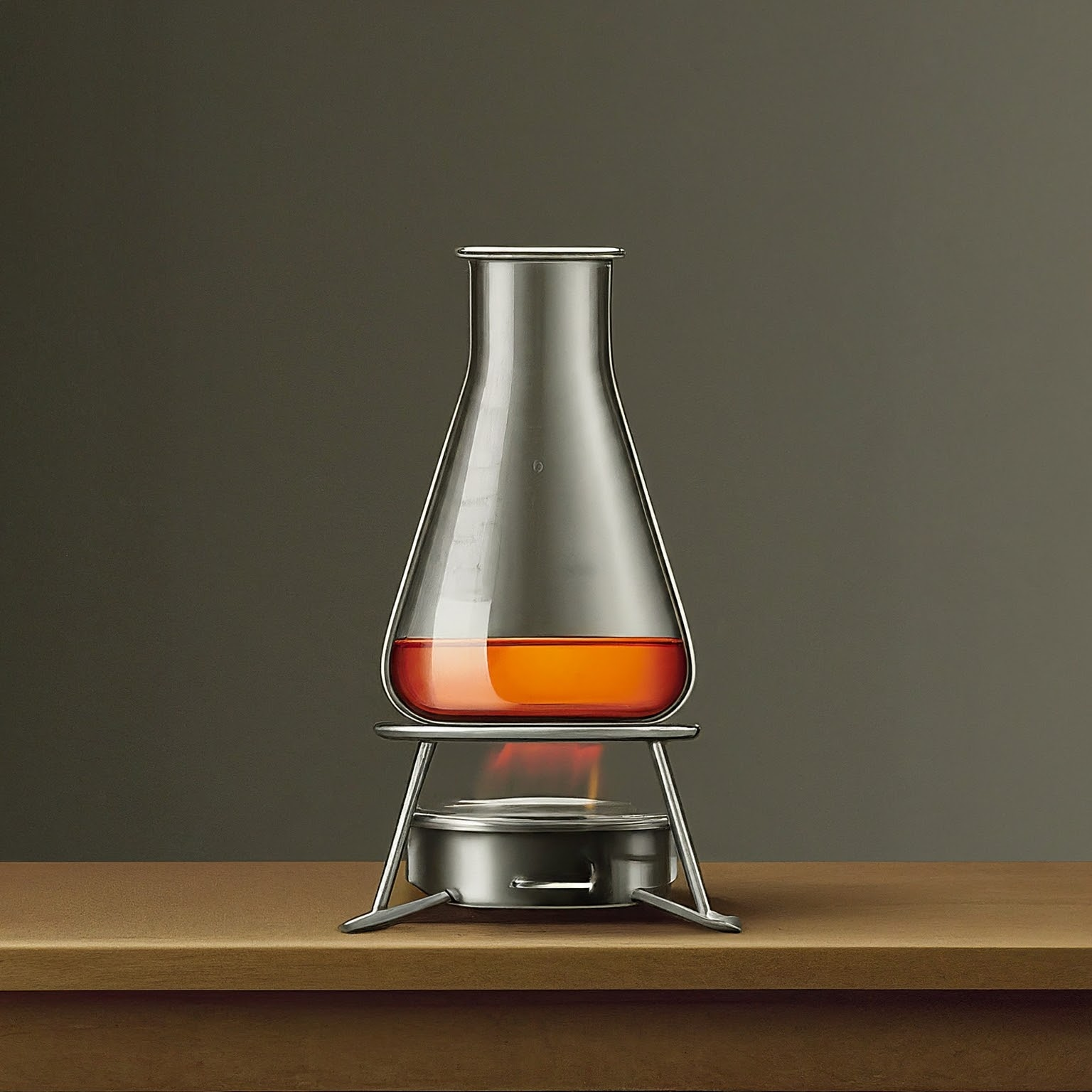 Illustration of flat-bottomed beaker for heating liquids