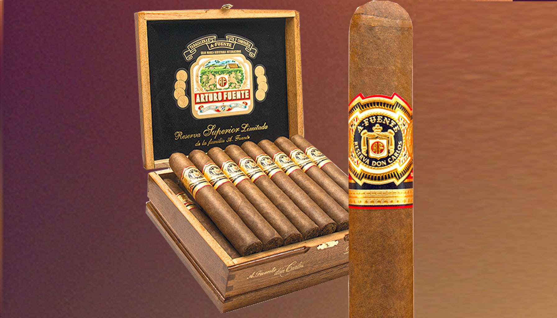 An illustration of the Arturo Fuente AF Don Carlos Box-Pressed Presidente cigar, showcasing its elegant design.