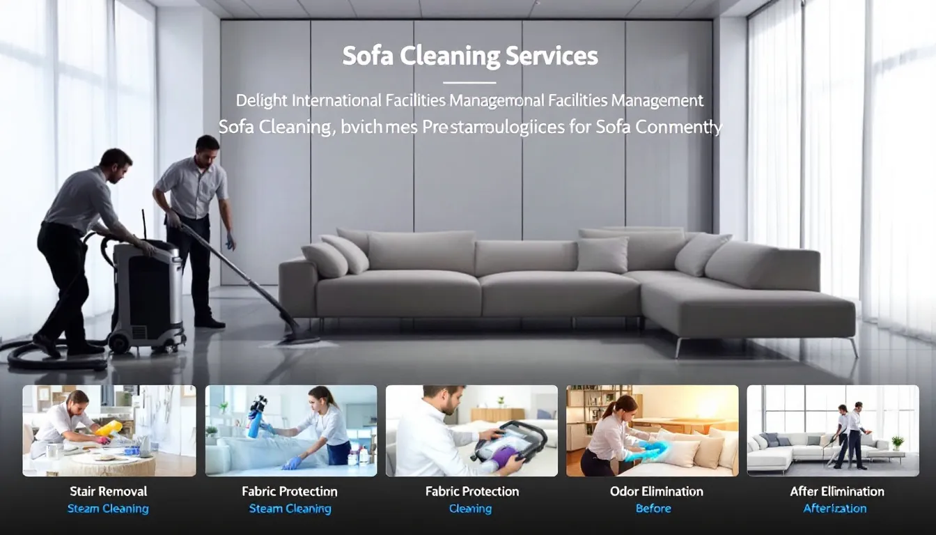 An overview of various sofa cleaning services offered by Delight International Facilities Management.