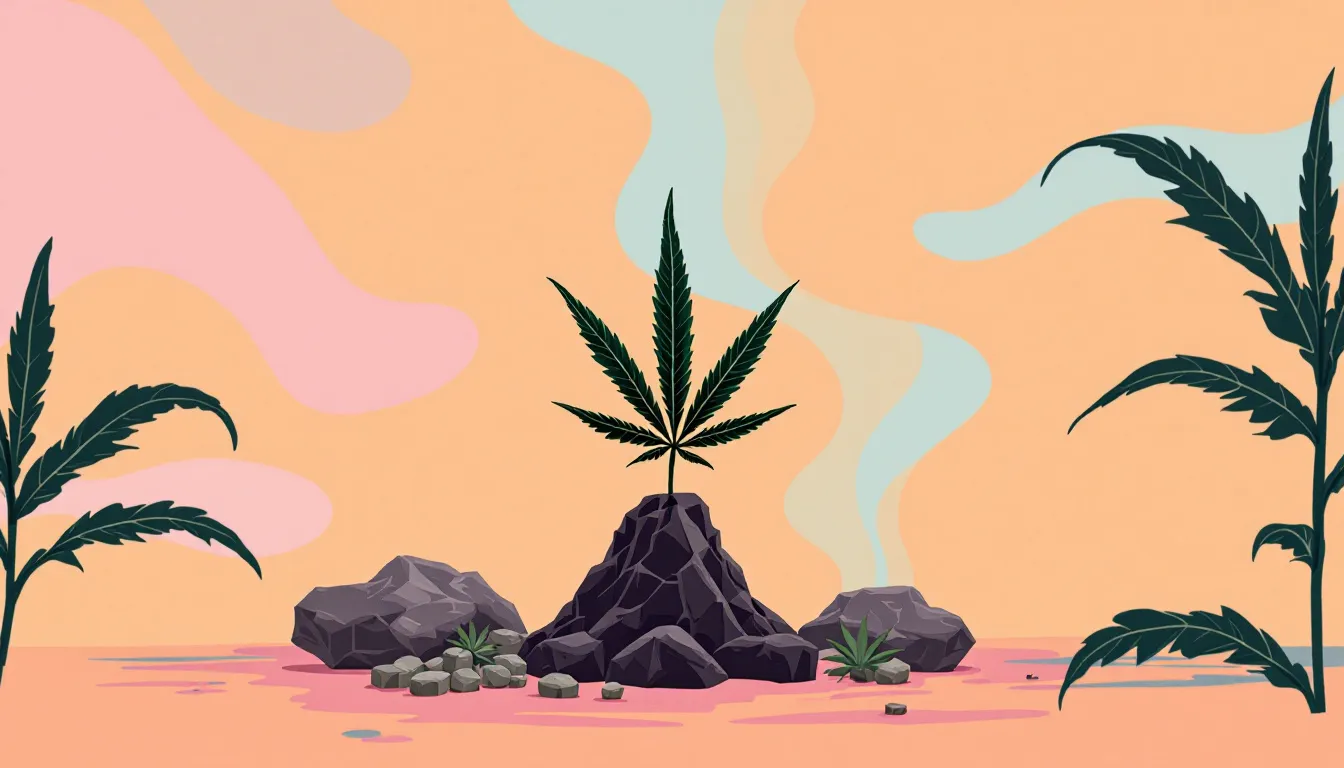 An illustration of a cannabis plant in a medical setting, highlighting its uses.