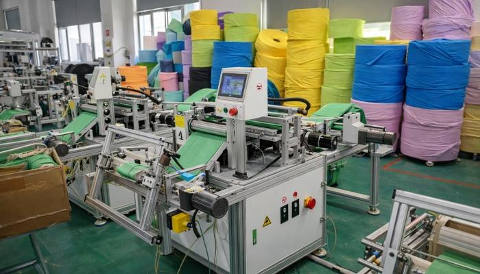 Towels of different blends are stacked together