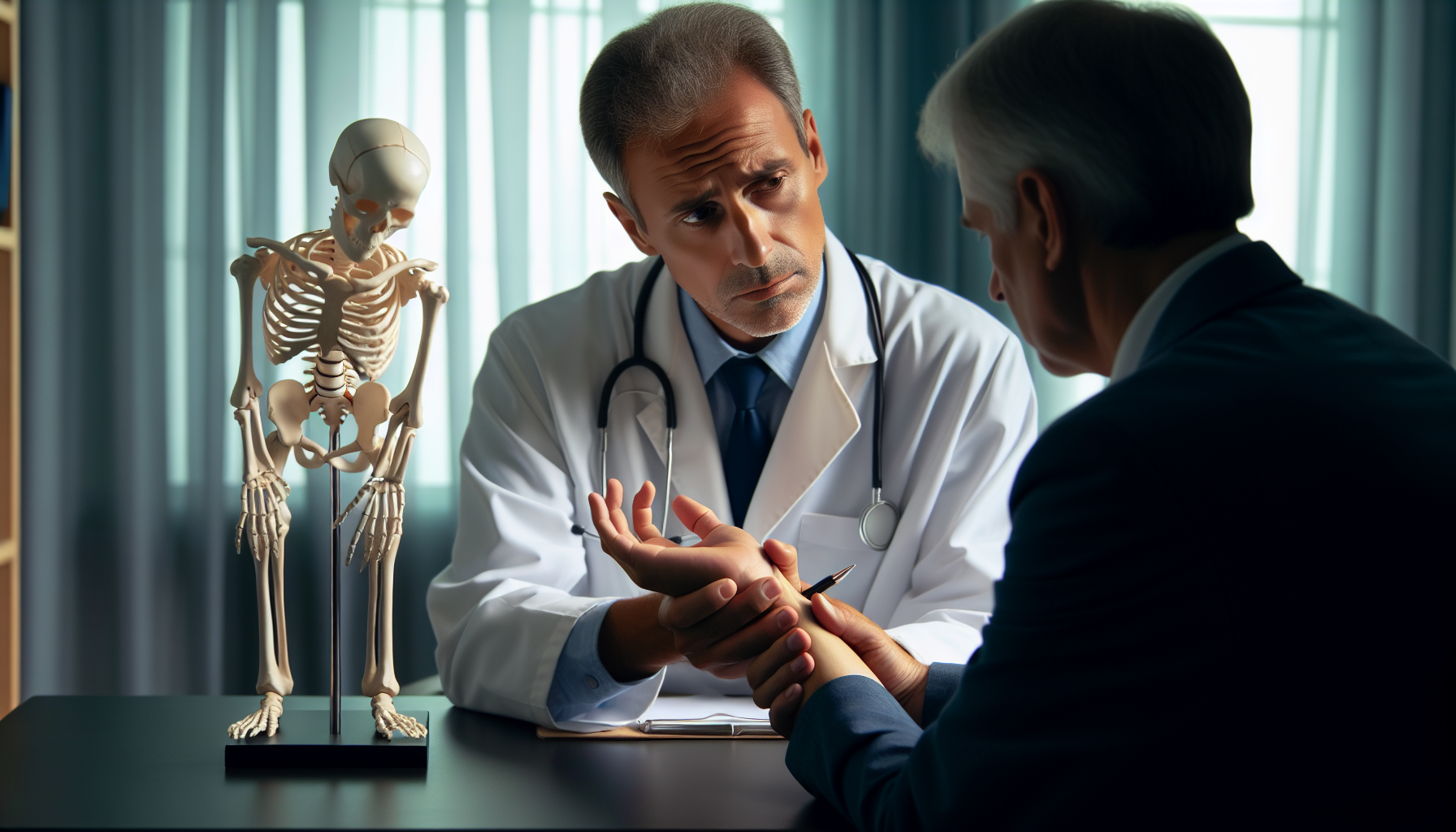 Illustration of a person consulting with a doctor
