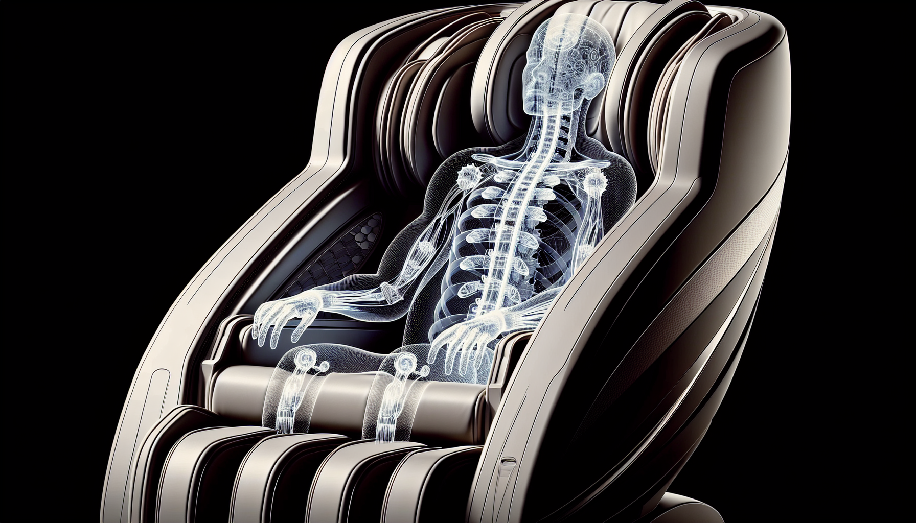 Illustration of SL track system in a massage chair
