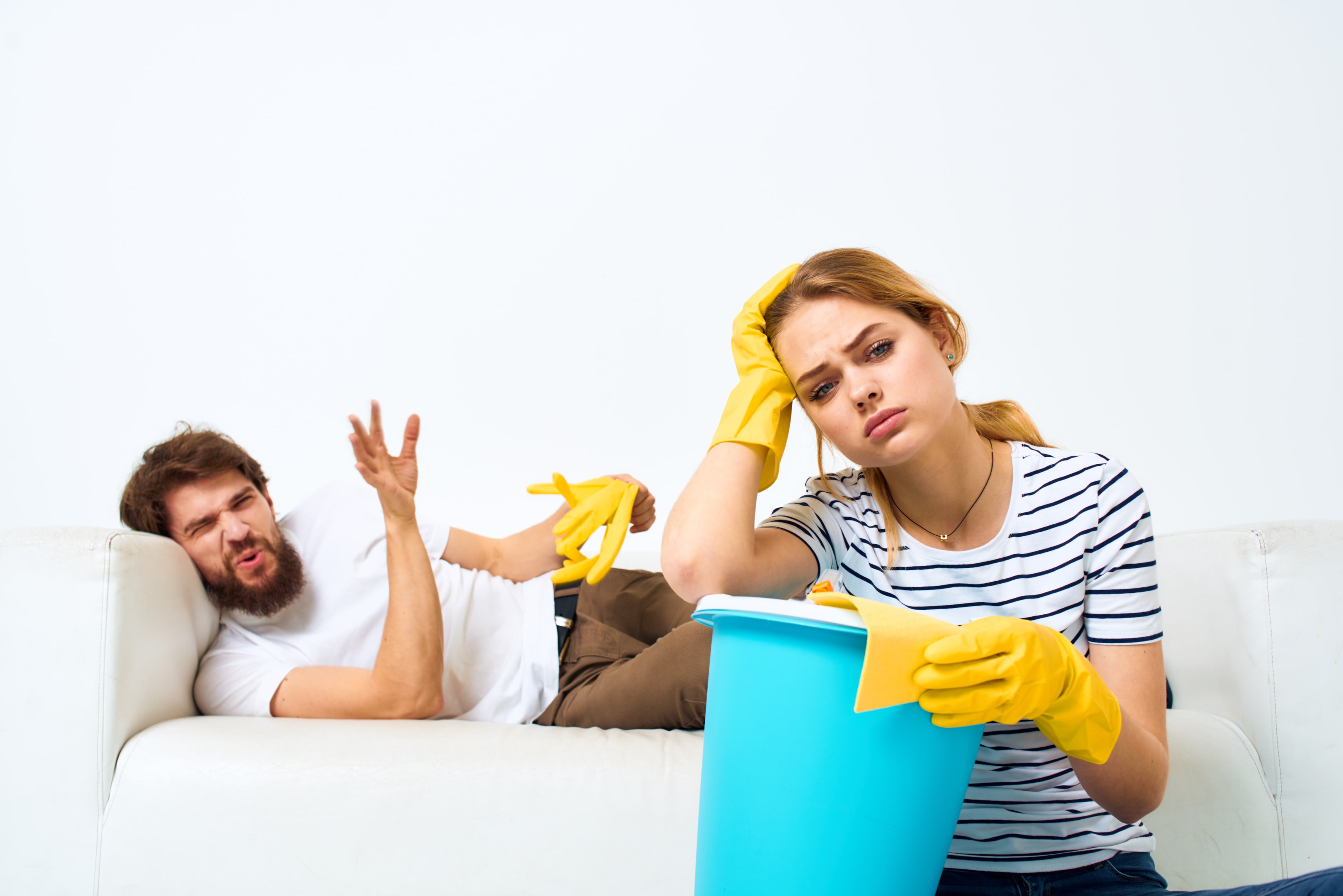 Completely exhausted spouse dealing with selfish husband