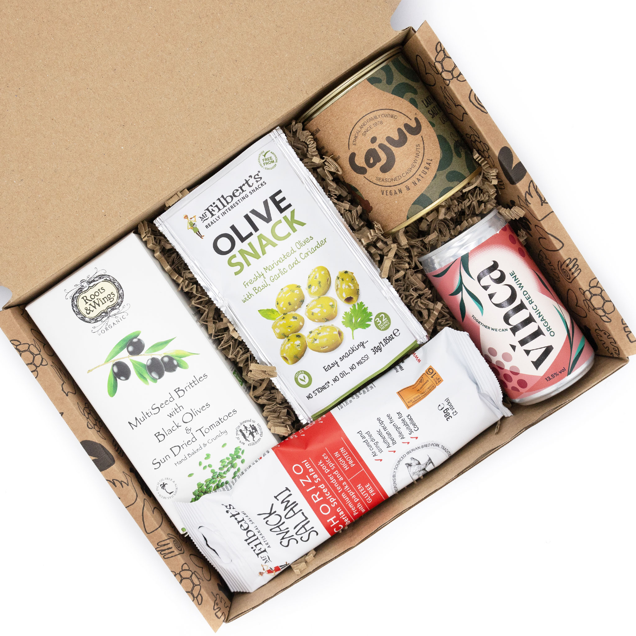 A gift box containing a tantalising combination of savoury treats and refreshments that will transport your taste buds to sun-kissed Mediterranean landscapes.