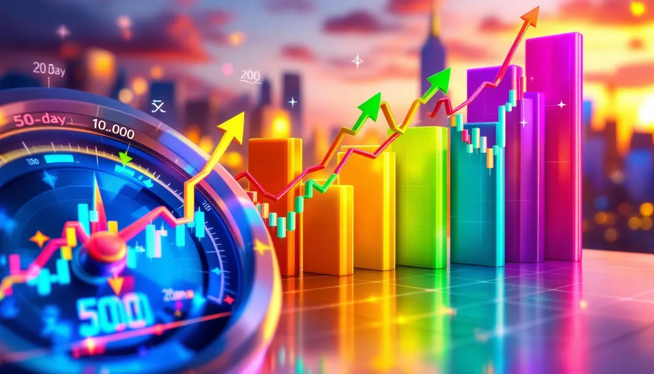 A detailed chart illustrating various technical analysis indicators.