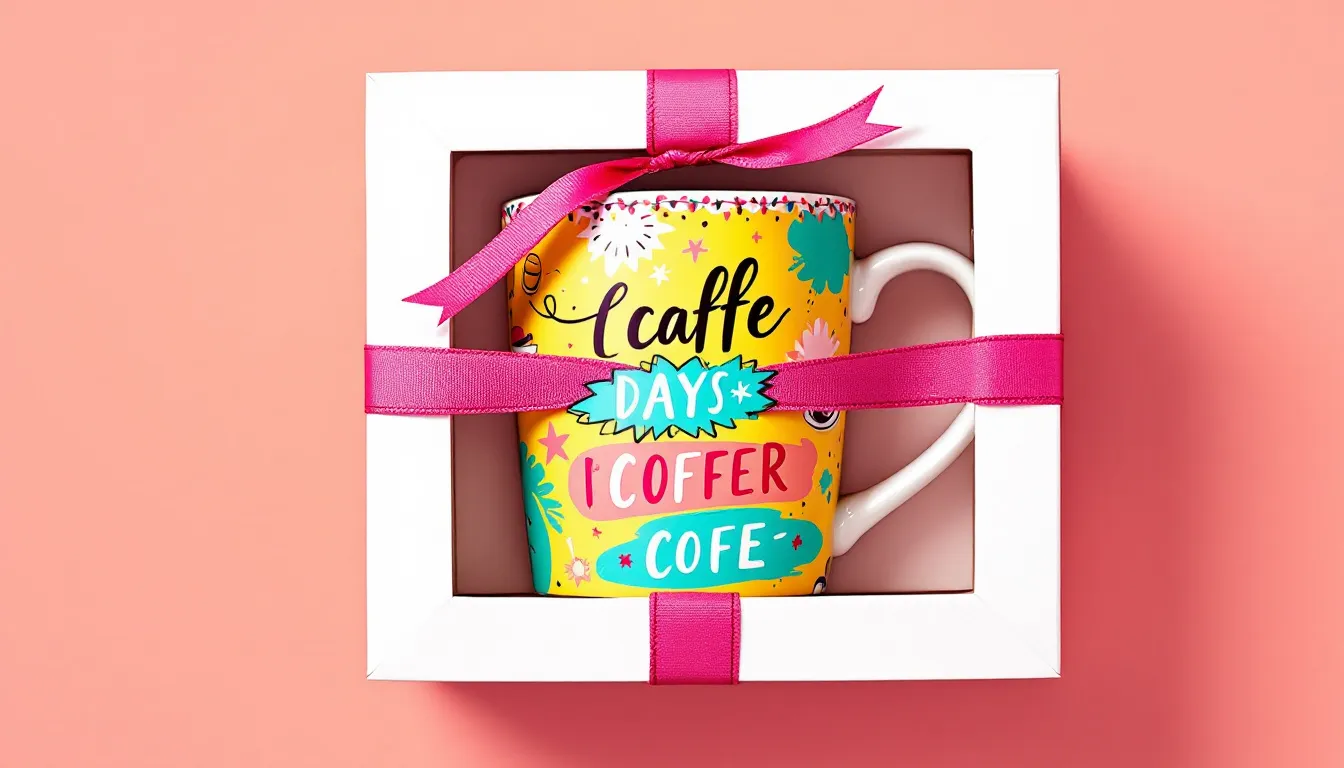 Beautifully packaged custom mugs ready for gifting.