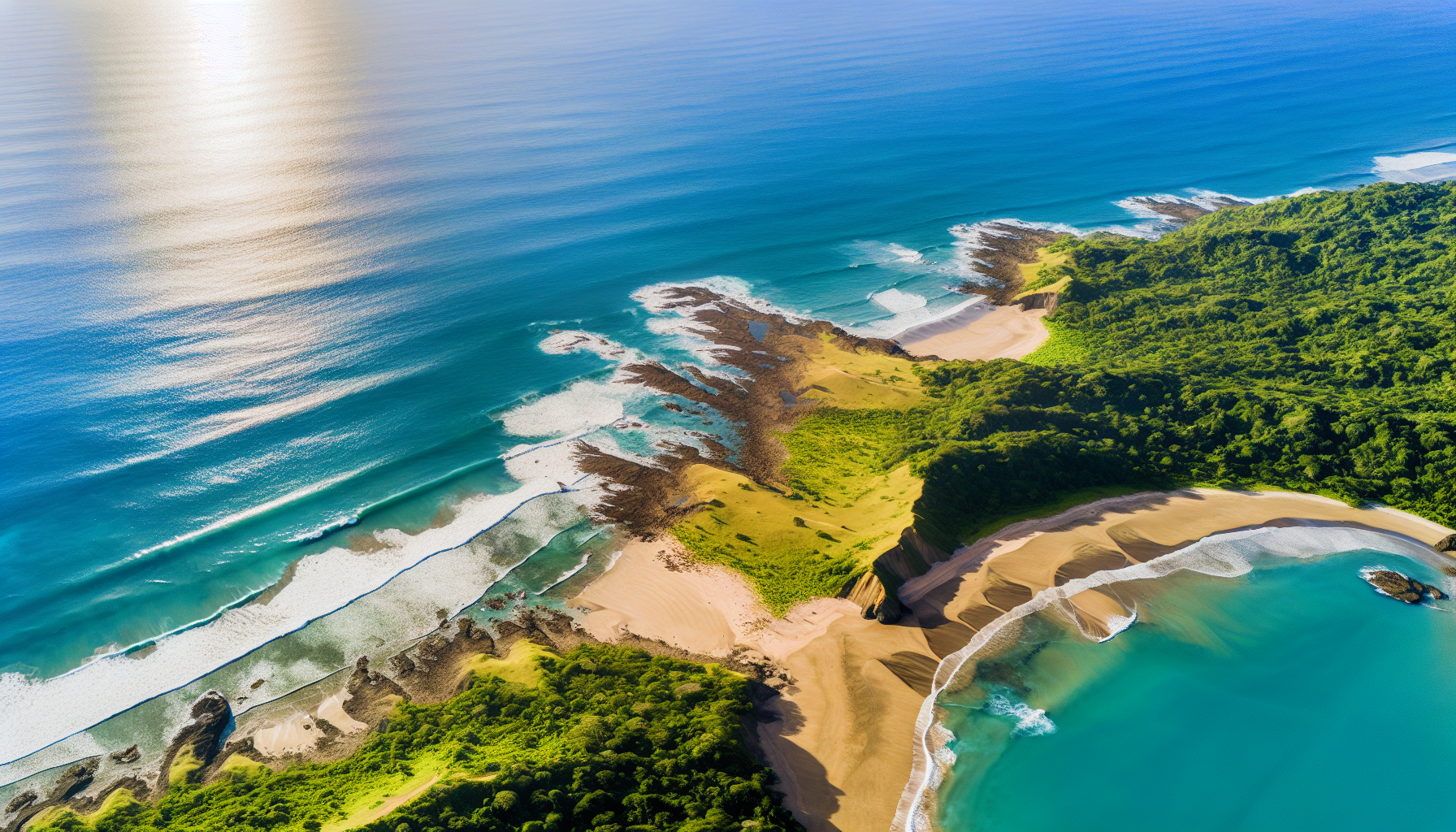 Aerial view of Costa Rica's Pacific Coast