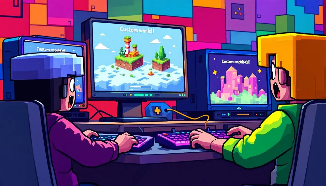 A creative representation of players making their own mods for Minecraft for free.