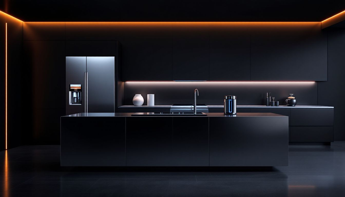 A modern kitchen filled with various smart appliances, illustrating the convenience of leveraging smart appliances for daily tasks.