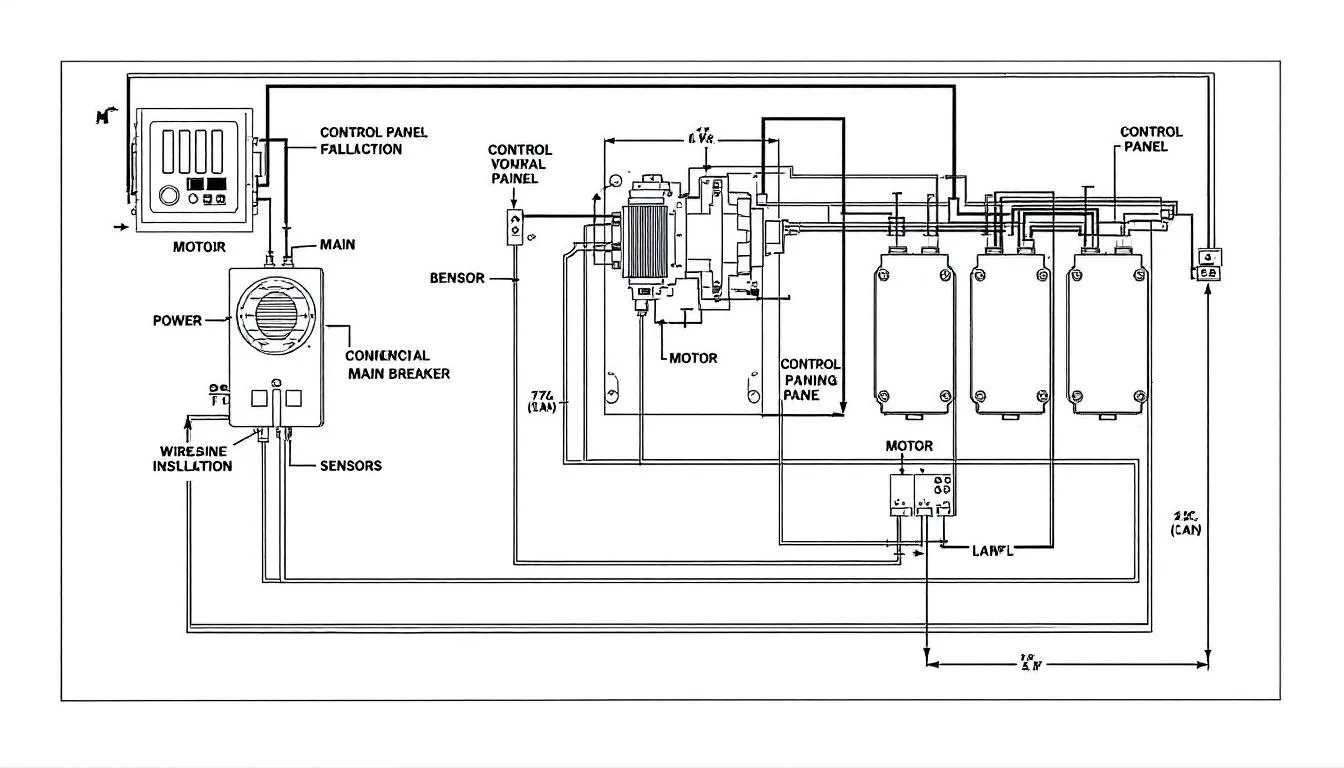 The image depicts a detailed wiring circuit diagram for the safe installation of a sauna heater, highlighting essential components such as the electrical panel, dedicated circuit, and safety features like GFCI protection. This setup is crucial for ensuring the electrical requirements are met for an enjoyable sauna experience.