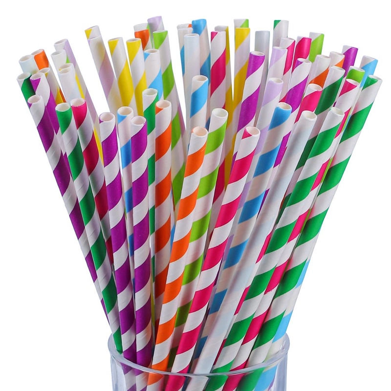 multi-color paper straws