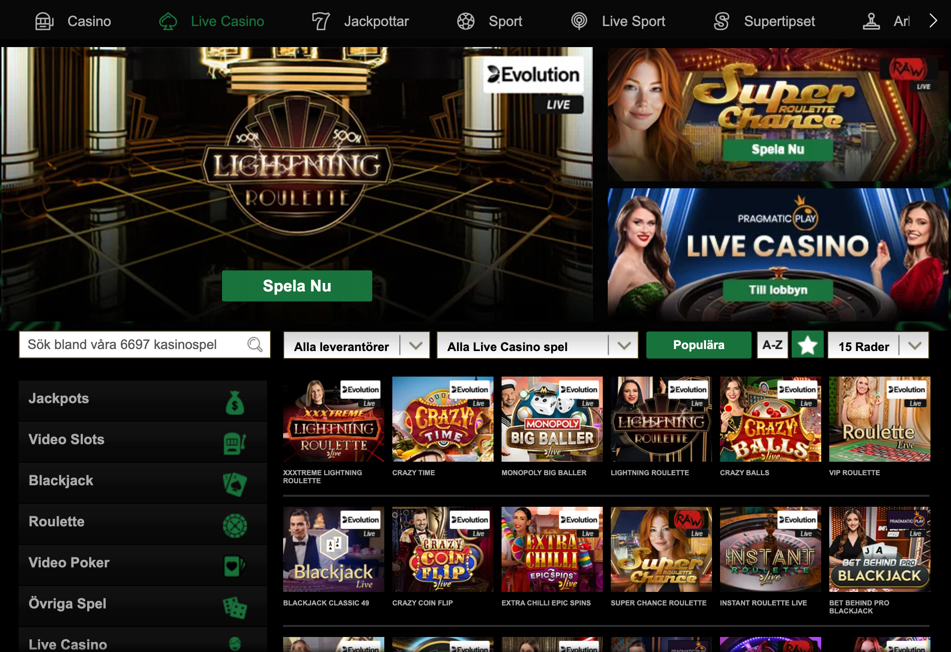 MrVegas live casino