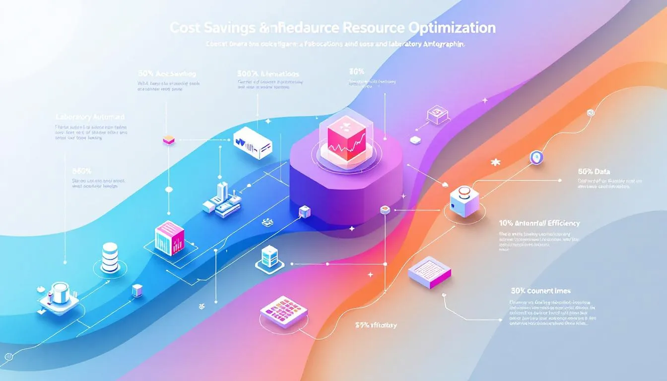 A visual representation of cost savings and resource optimization in a modern laboratory automation setup.