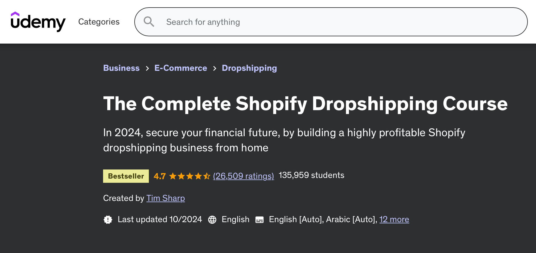 dropshipping course - complete shopify aliexpress dropship course 