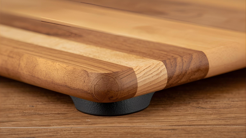 Adhesive rubber feet on cutting board