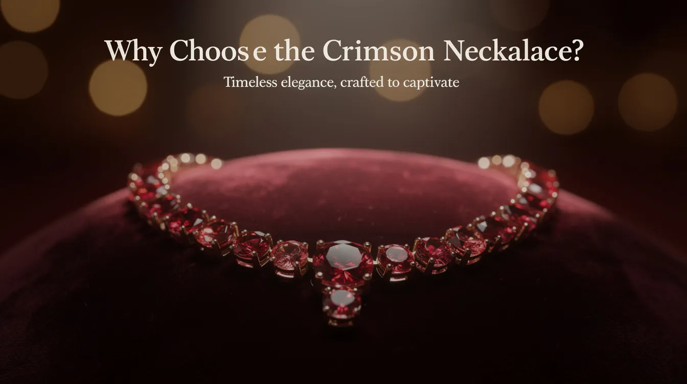 The image features a striking crimson necklace displayed elegantly on a soft velvet background, symbolizing the importance of mental health support and emotional well-being. This piece serves as a reminder of the human connection and the potential benefits of mental health care in our lives.