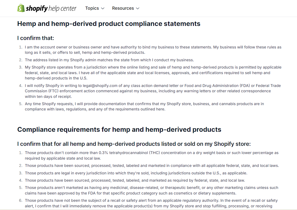 hemp derived products compliance