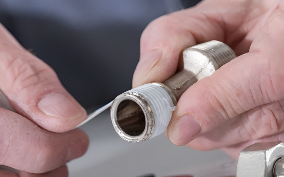 Using "Pipe Dope" is a paste-like substance used to create a better seal in between threaded pipe connections.