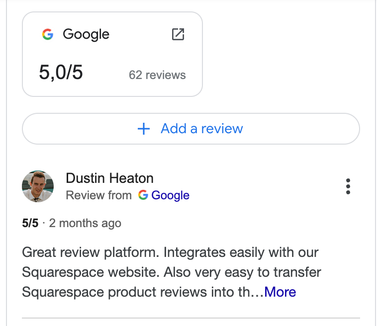 example of how to leave a google review