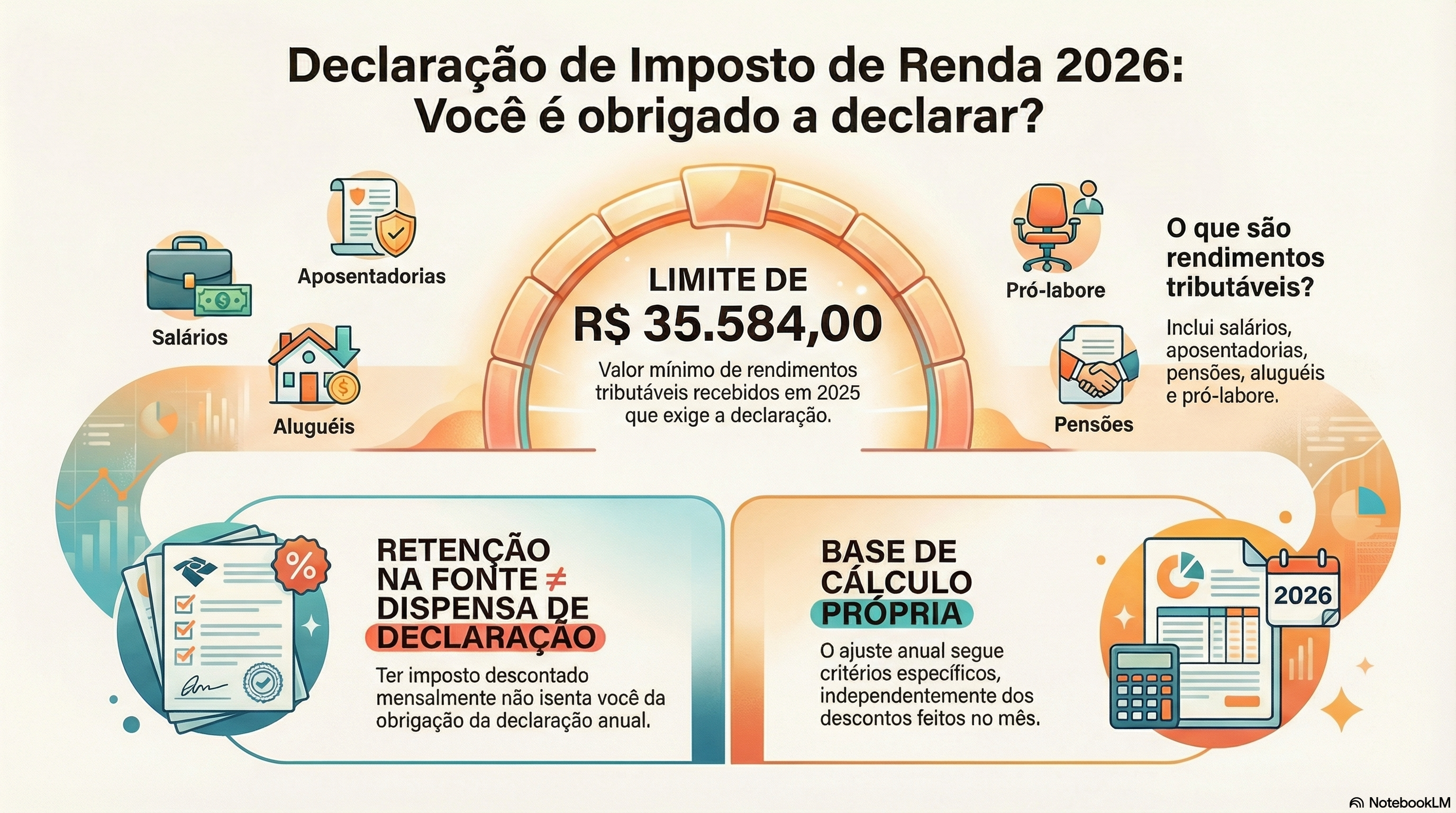 Rendimentos tributáveis acima de R$ 35.584,00 devem ser declarados!