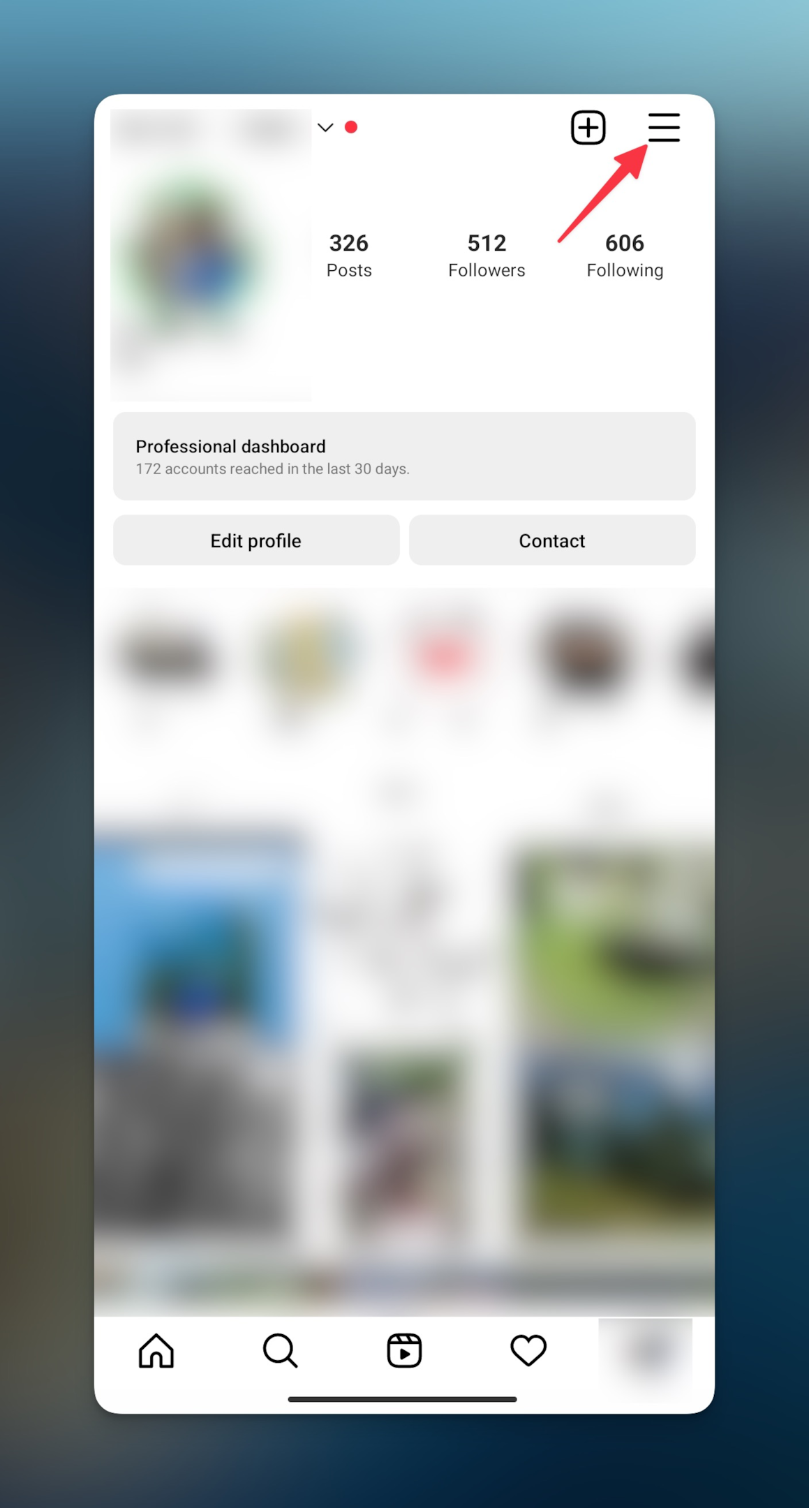Remote.tools show to go to your Instagram profile page and tap on hamburger menu to go to settings
