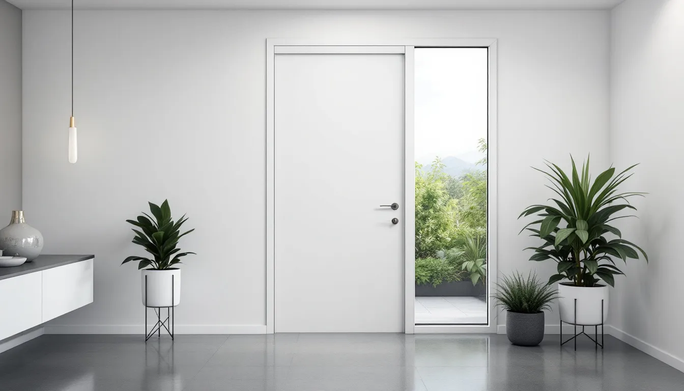 A stylish white interior door in a modern home setting, showcasing its appeal in interior design.