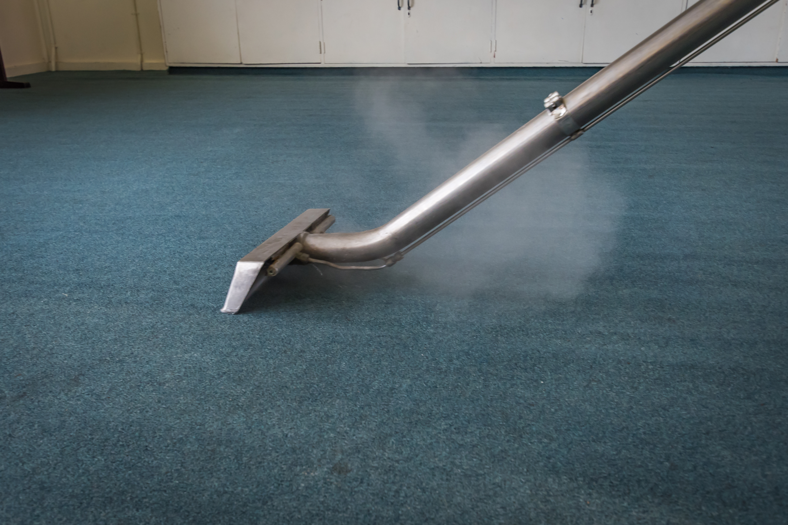 Steam cleaner in use