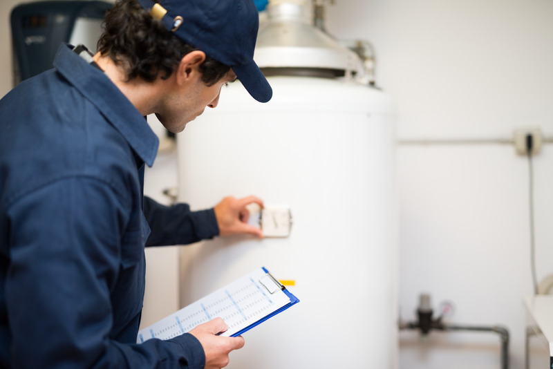 Techniker prüft Heizungsthermostat