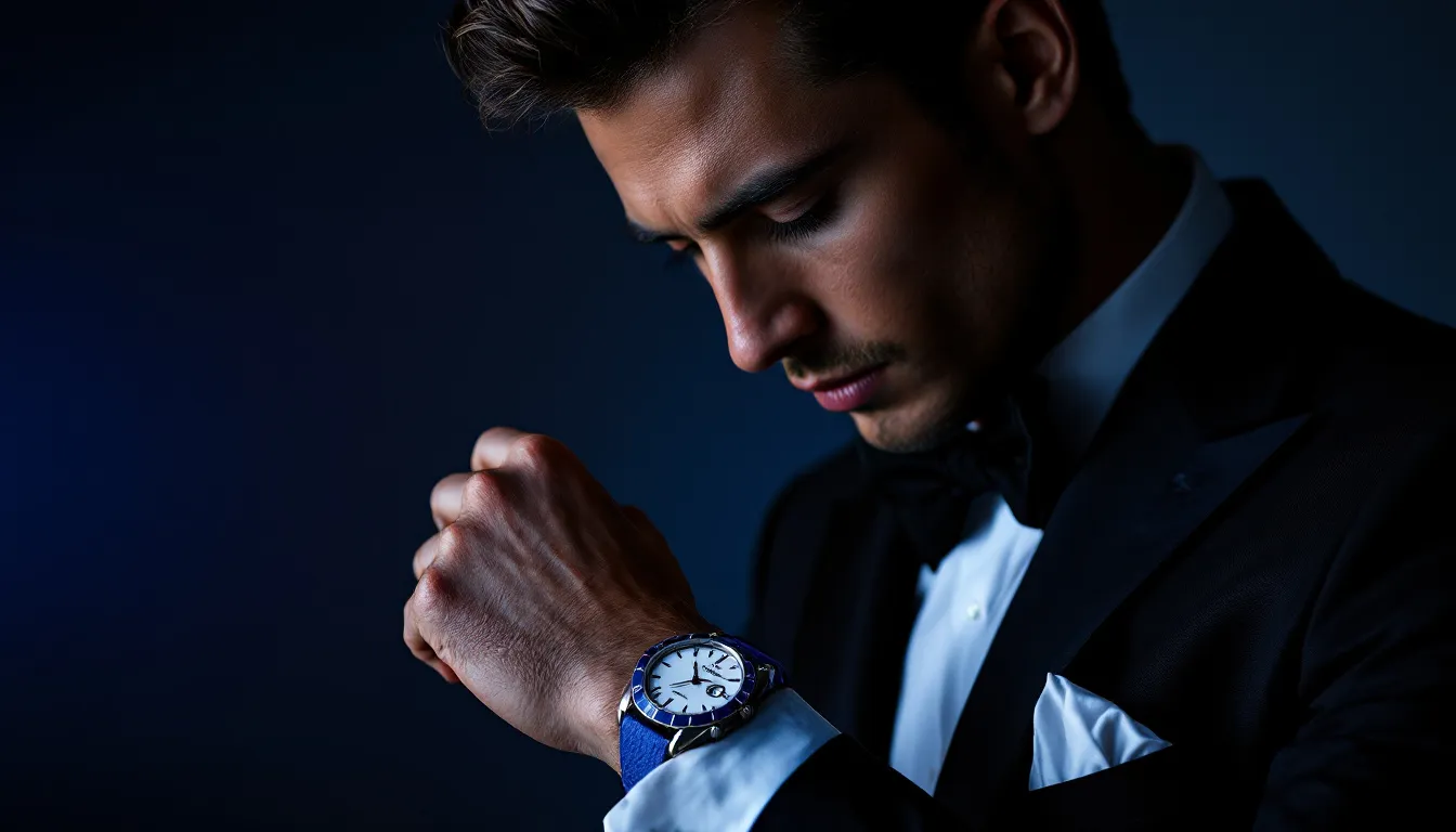 A person maintaining a rubber watch strap on a rolex watch.