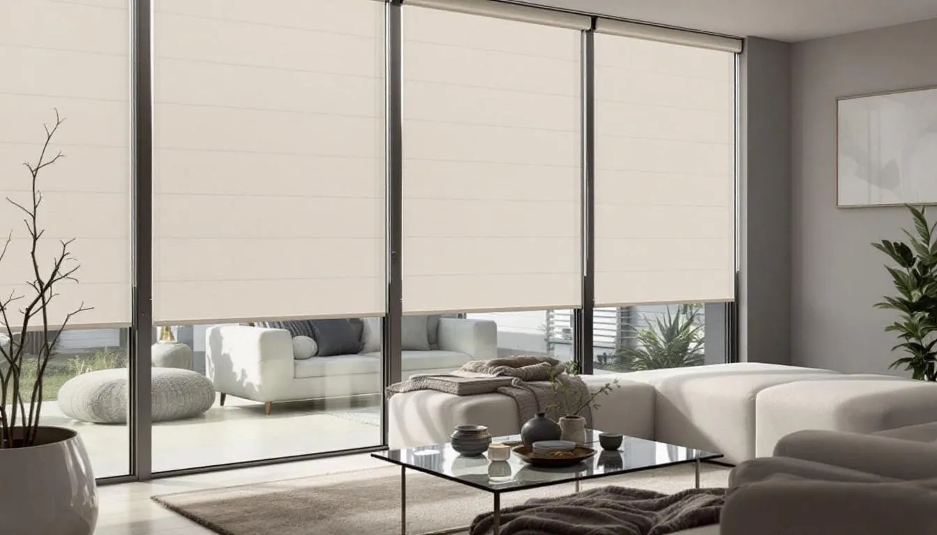 Benefits of roller shades displayed in a cozy home environment.