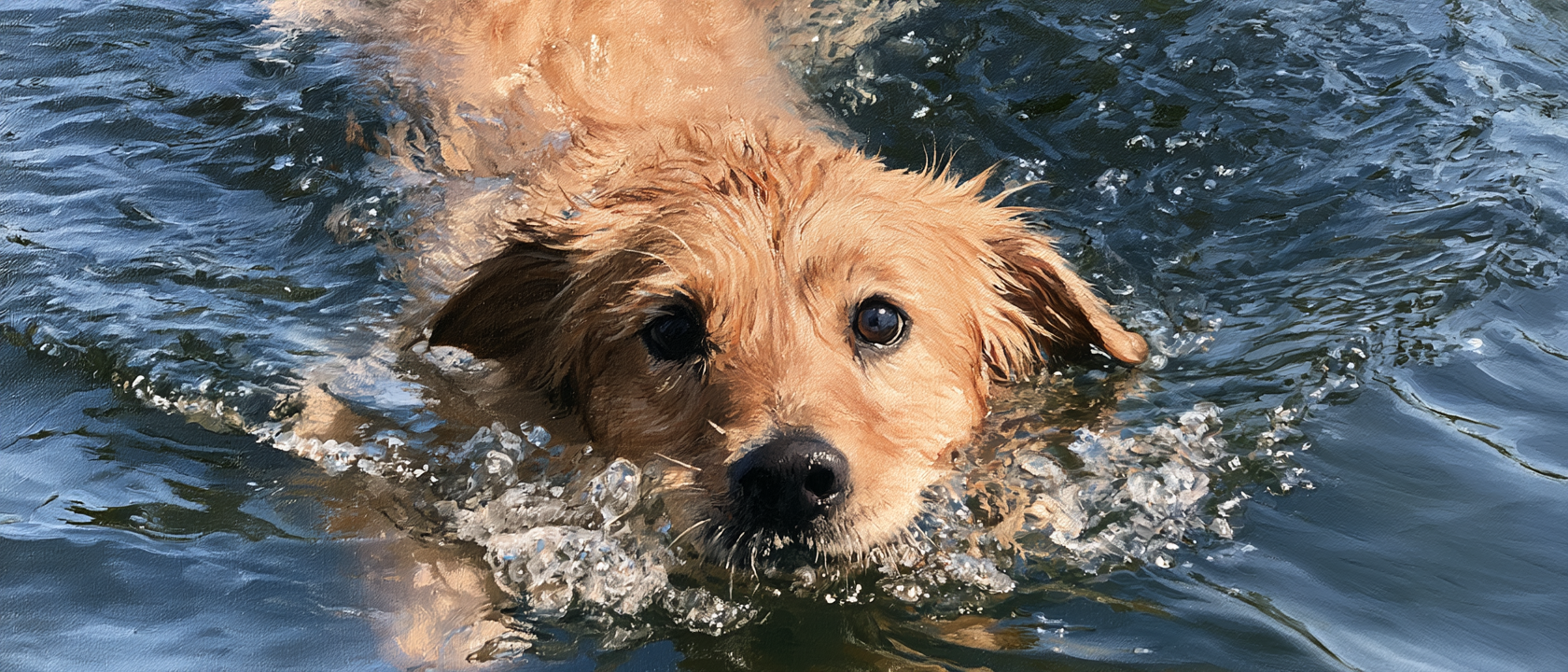 Dog swimming