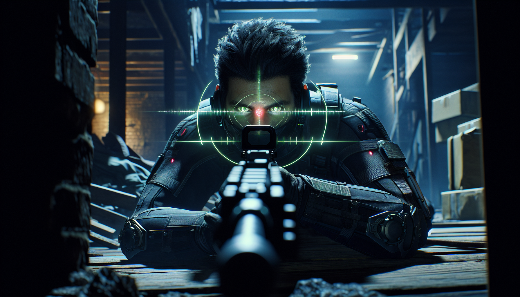 A digital illustration showing a player using Tarkov cheats to gain an advantage in the game.