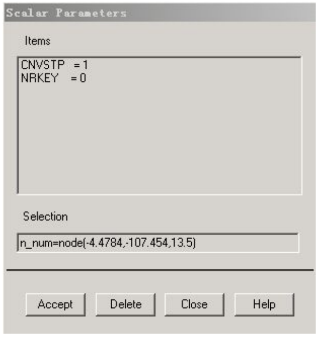Input Parameters Dialog Box