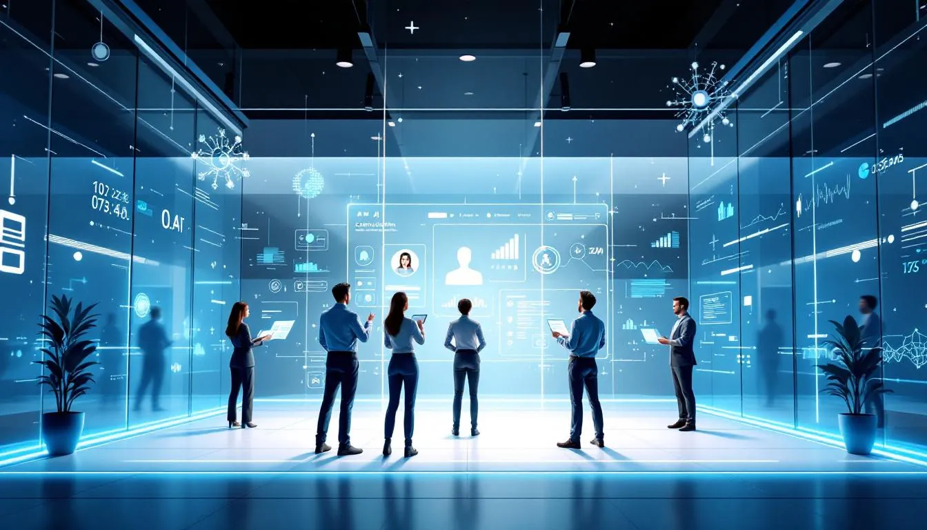 An illustration showcasing AI recruiting tools in action.