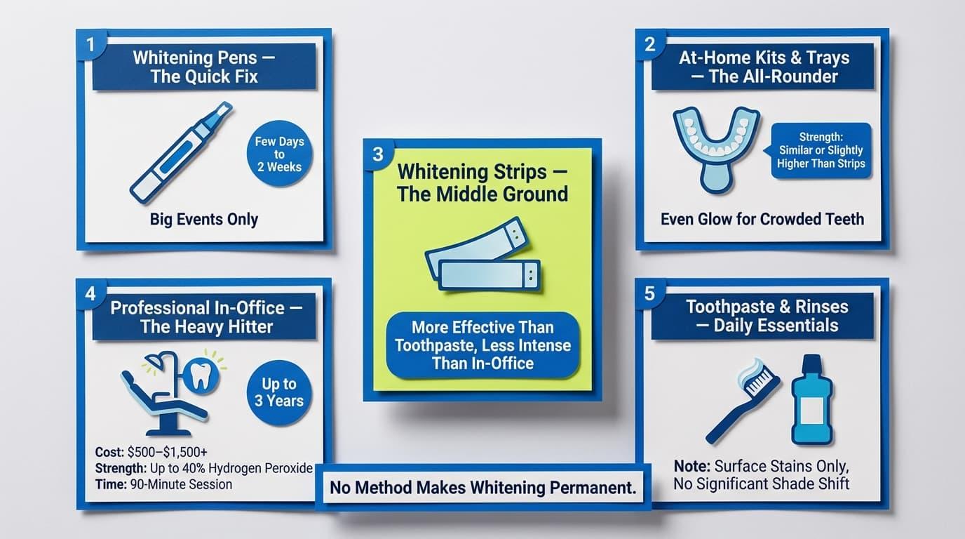Whitening Strips vs. Other Whitening Options: Which Method Is Best for You?
