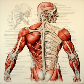 drawing of the muscles of the shoulder after a workers compensation injury