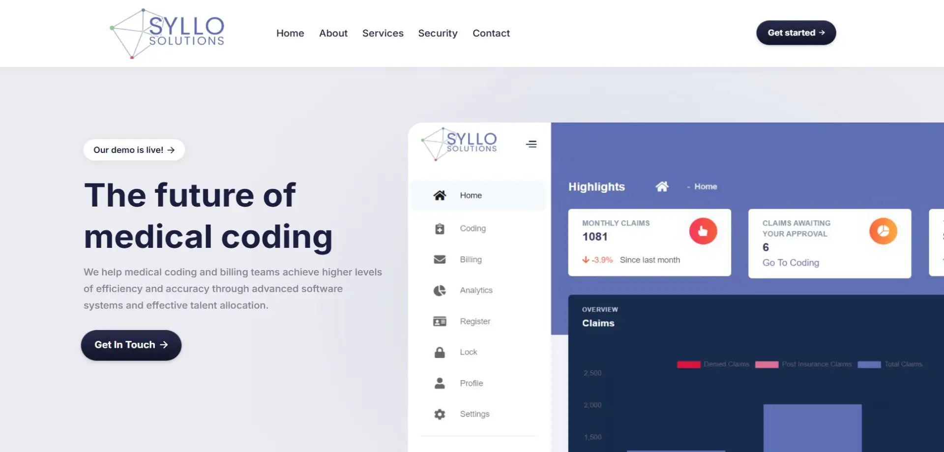 Homepage of Syllo Solutions website