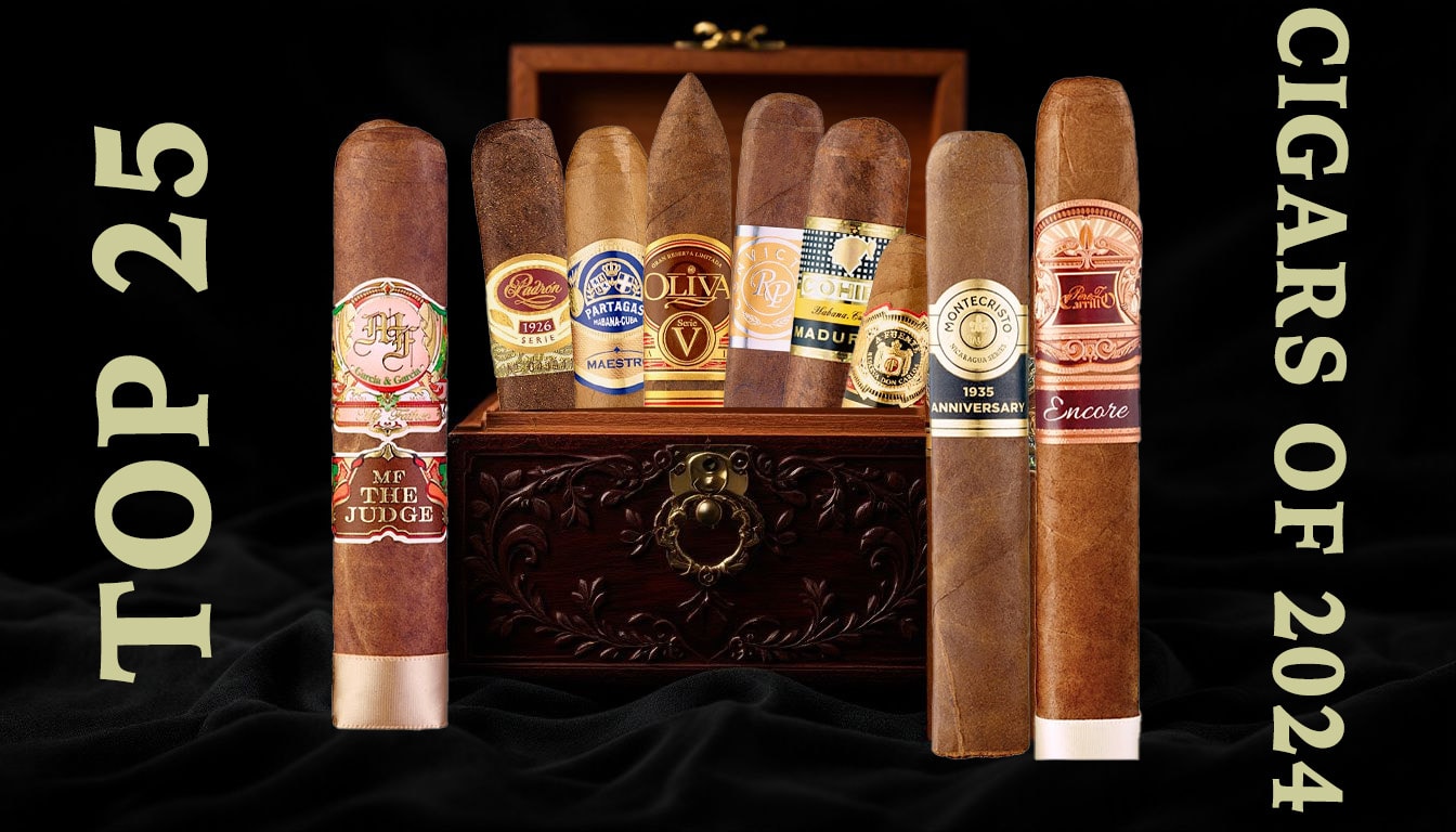 A variety of Top 25 cigars categorized by their unique characteristics.