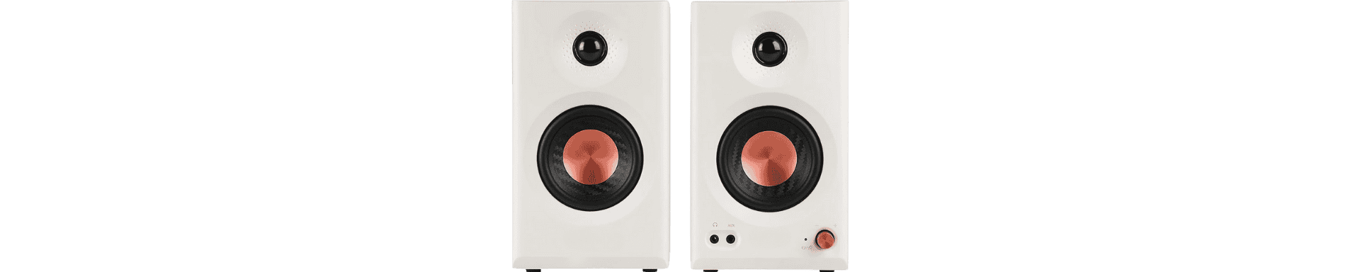 The Edifier MR3 offers superior midrange and treble clarity while being only 42% the volume of larger models