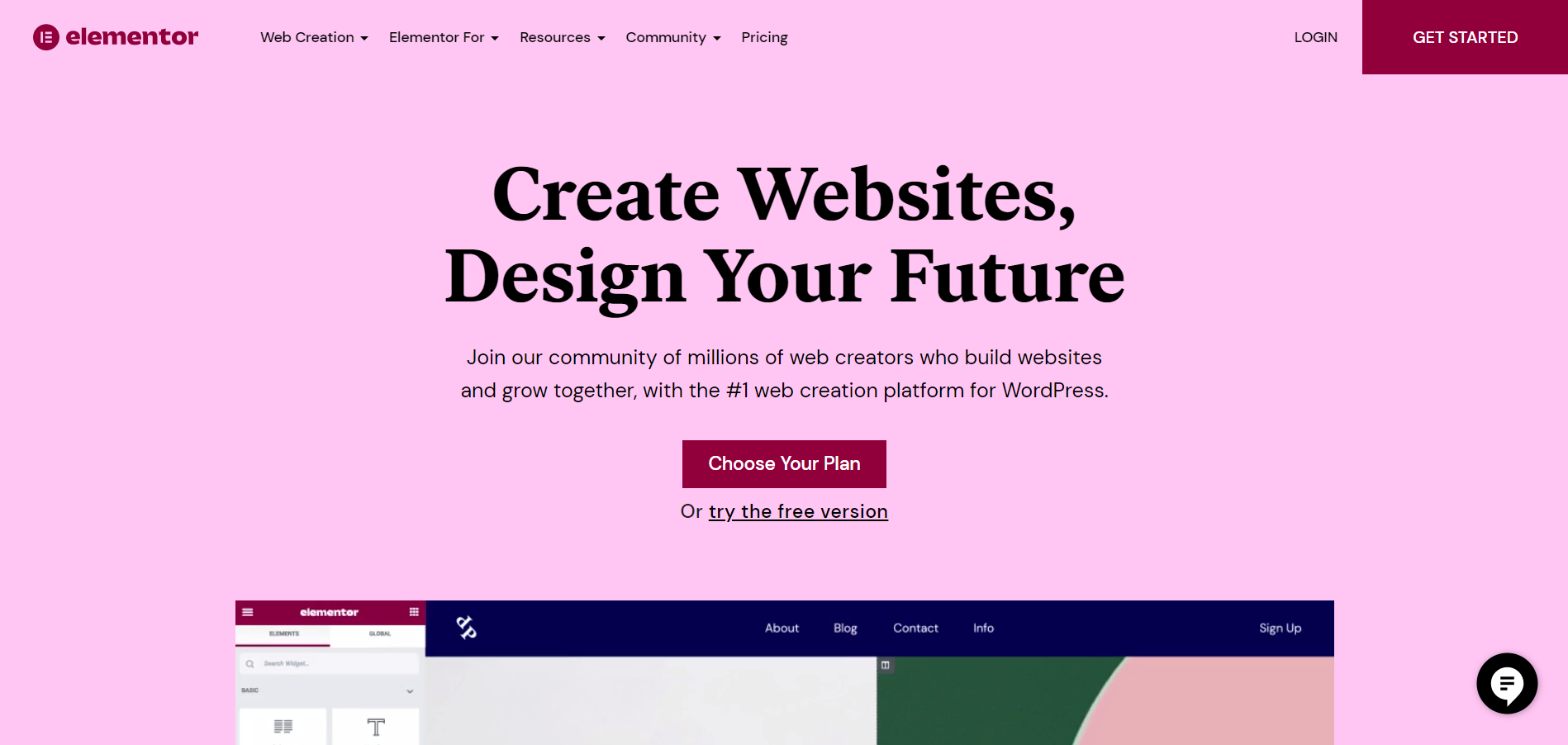 Elementor main page