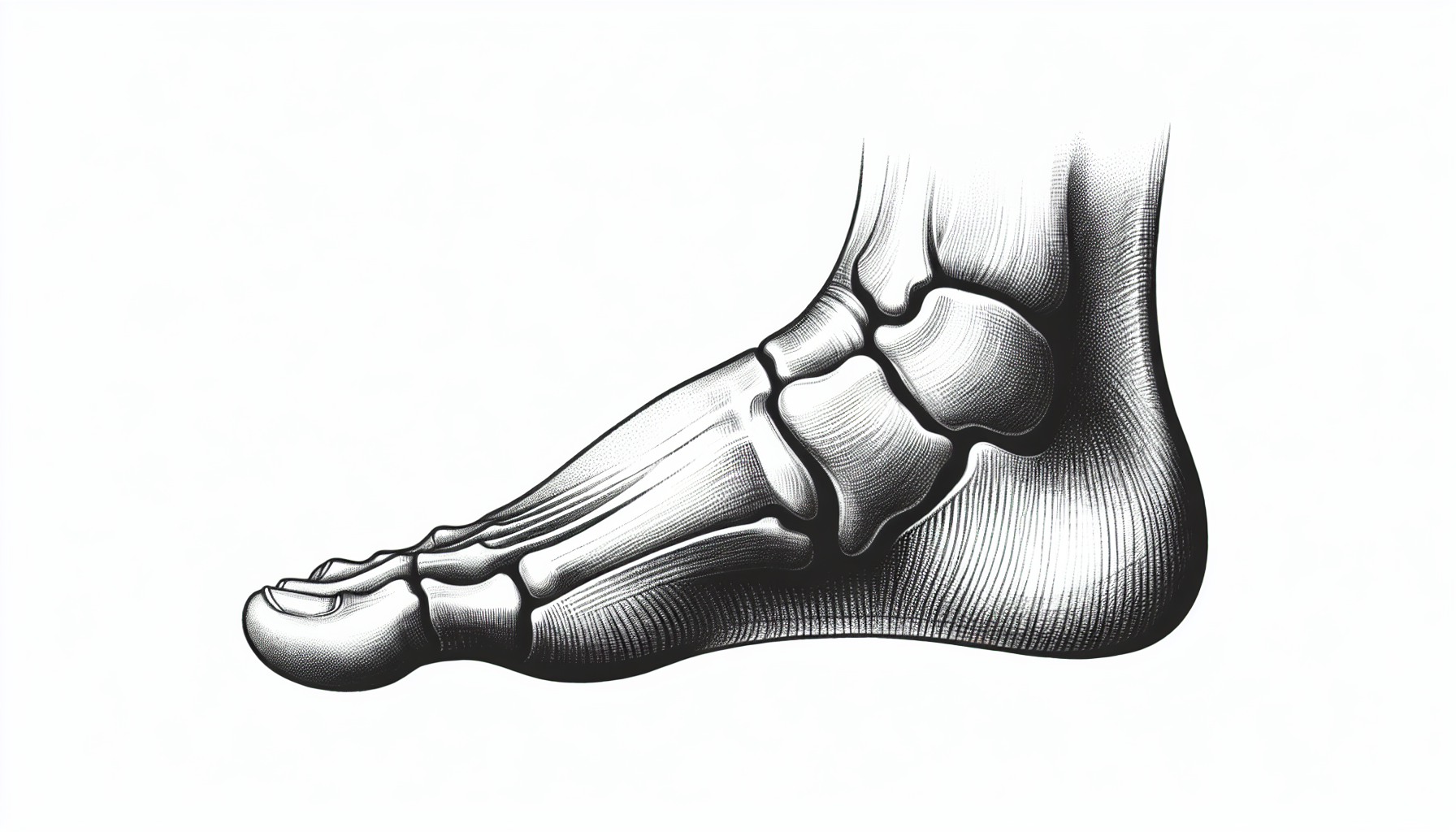 Illustration of a foot with a depressed arch