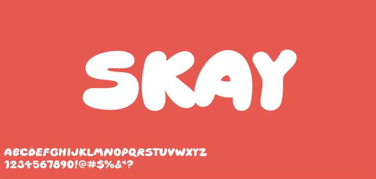 Skay is a round, handwriting bubble font with a fresh take on distinctive fonts for logos