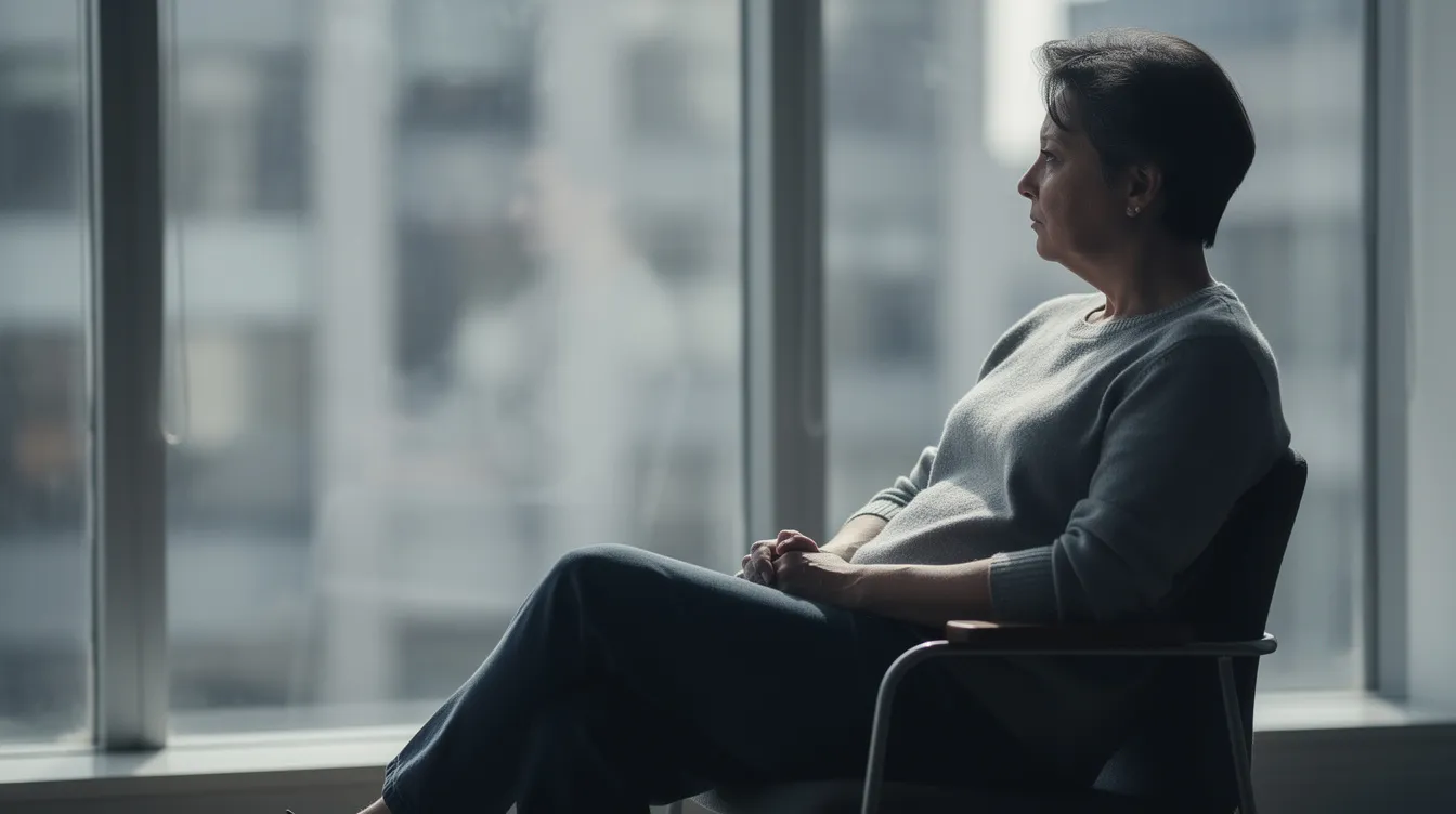 A person sits alone by a window, lost in contemplation, reflecting on their thoughts and emotions, which may hint at signs of a dismissive avoidant attachment style. The scene captures the essence of internal reflection and emotional distance often experienced by those with avoidant attachment patterns.