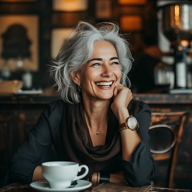 woman, portrait, female, coffee