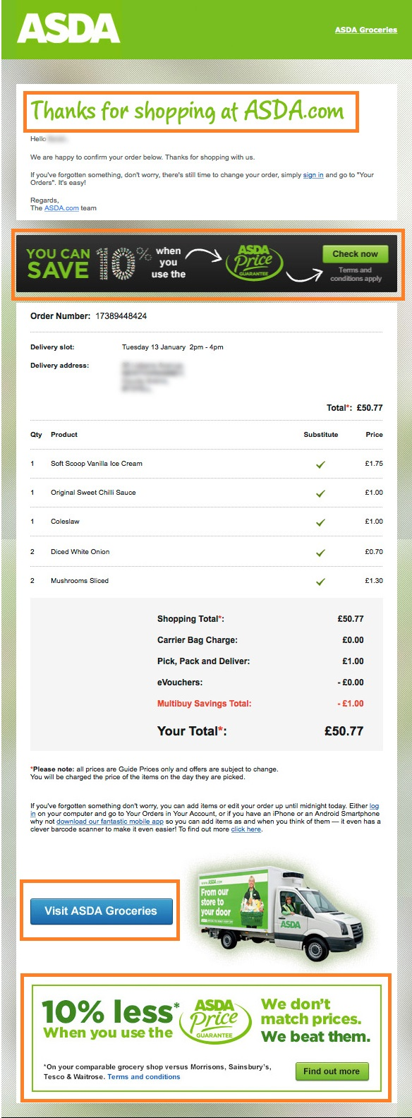 Example Email Receipt by ASDA - Source ASDA | TheBloggingBox.com 