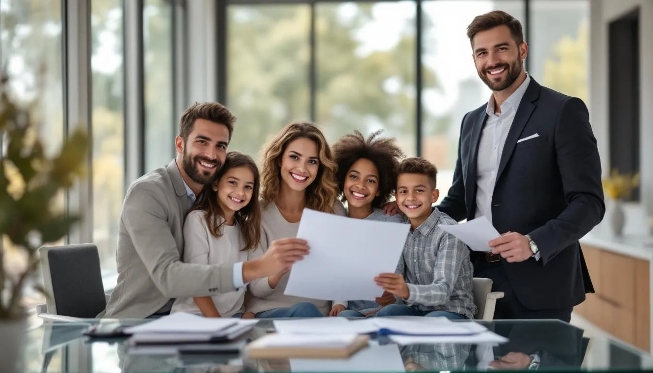 A happy family celebrating their success with social security claims.