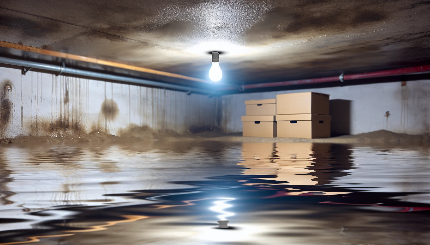 Standing water in a basement