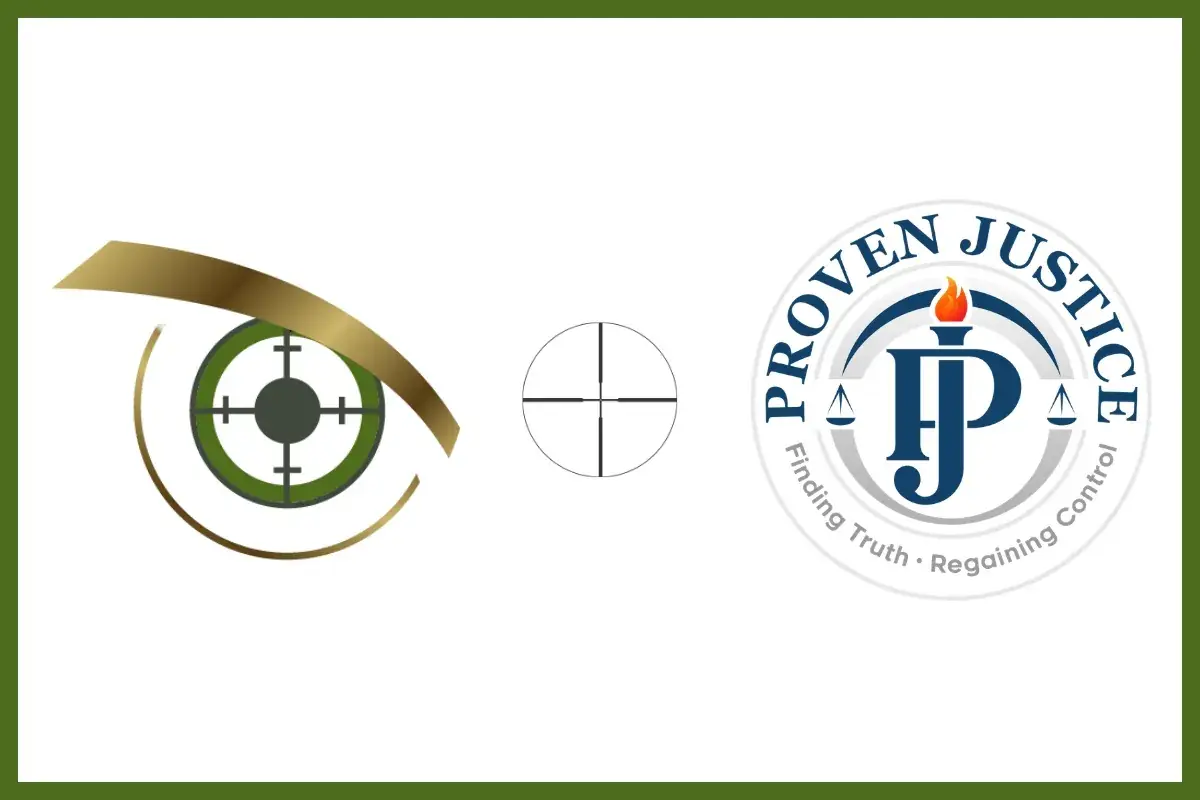 Logo images that show Proven Optic plus Proven Justice, as that is the number one mission of Proven Optic.